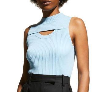 Rebecca Taylor Cutout Sweater Tank Blue XL